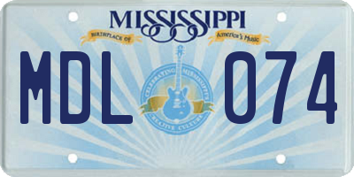 MS license plate MDL074
