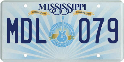 MS license plate MDL079