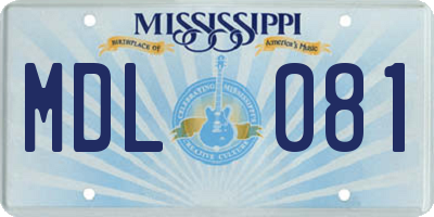MS license plate MDL081