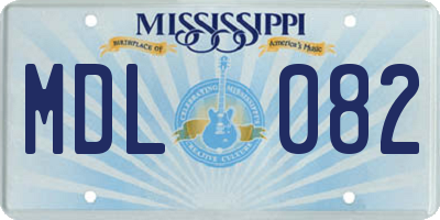 MS license plate MDL082