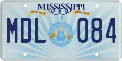 MS license plate MDL084