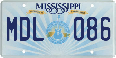 MS license plate MDL086