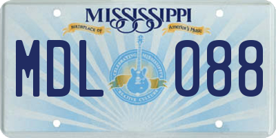 MS license plate MDL088