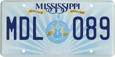 MS license plate MDL089