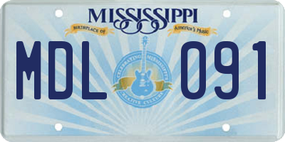 MS license plate MDL091
