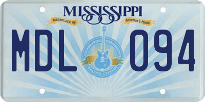 MS license plate MDL094