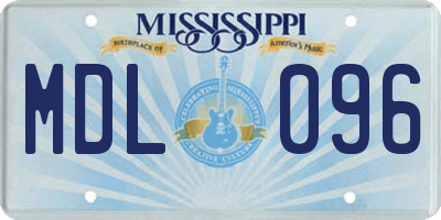 MS license plate MDL096