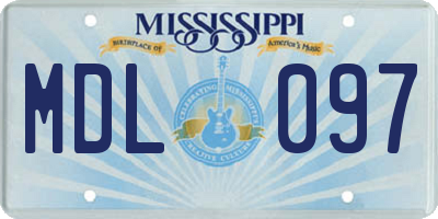 MS license plate MDL097