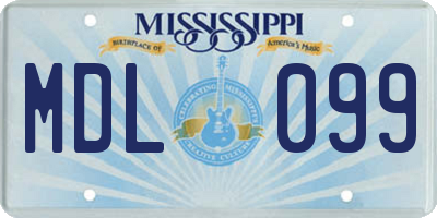 MS license plate MDL099
