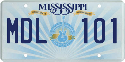 MS license plate MDL101