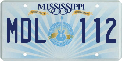 MS license plate MDL112