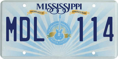 MS license plate MDL114