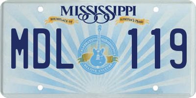 MS license plate MDL119