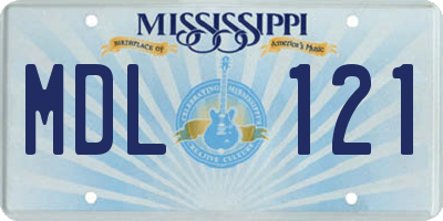 MS license plate MDL121