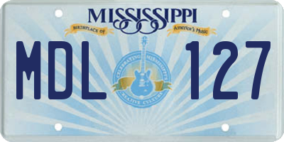 MS license plate MDL127