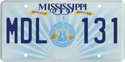 MS license plate MDL131