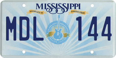 MS license plate MDL144