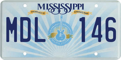 MS license plate MDL146