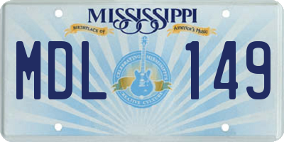 MS license plate MDL149