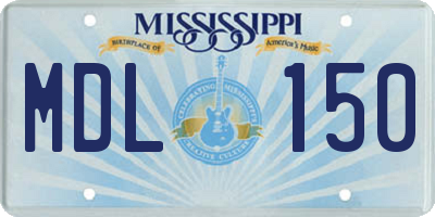 MS license plate MDL150