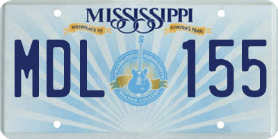 MS license plate MDL155