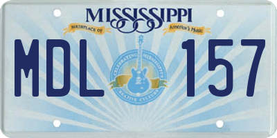 MS license plate MDL157