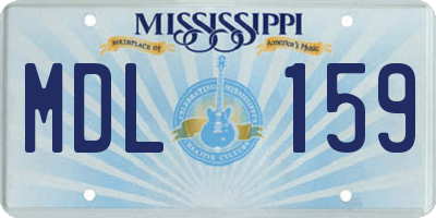 MS license plate MDL159