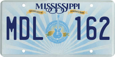 MS license plate MDL162