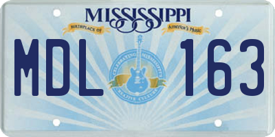 MS license plate MDL163
