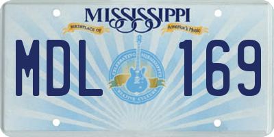 MS license plate MDL169