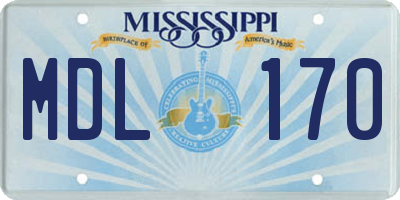 MS license plate MDL170