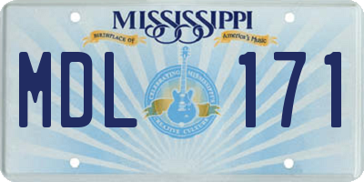 MS license plate MDL171