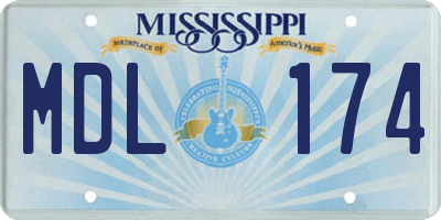 MS license plate MDL174