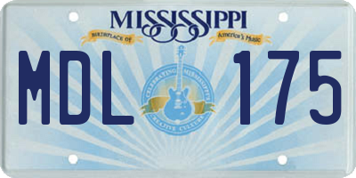 MS license plate MDL175