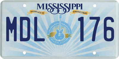 MS license plate MDL176