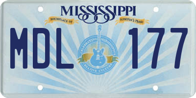 MS license plate MDL177