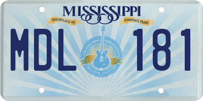 MS license plate MDL181