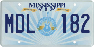 MS license plate MDL182