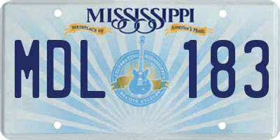 MS license plate MDL183