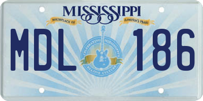 MS license plate MDL186