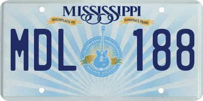 MS license plate MDL188
