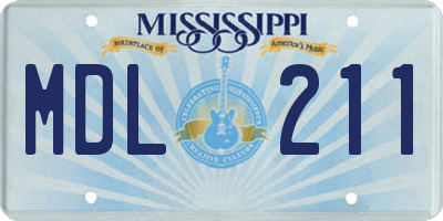 MS license plate MDL211