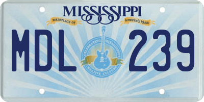 MS license plate MDL239