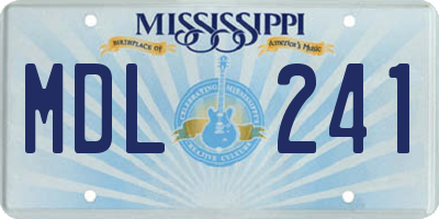 MS license plate MDL241