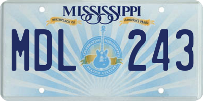 MS license plate MDL243