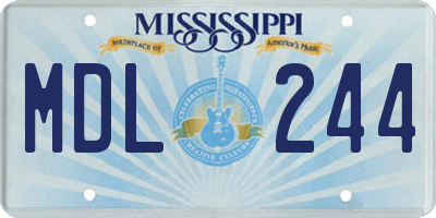 MS license plate MDL244