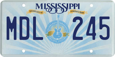MS license plate MDL245