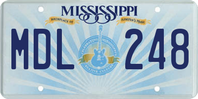 MS license plate MDL248