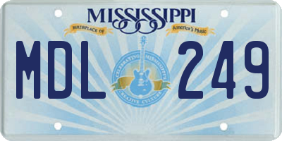MS license plate MDL249