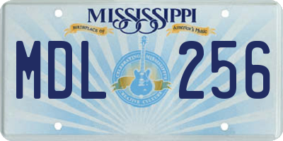 MS license plate MDL256